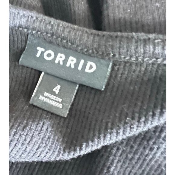 Torrid Black  Knit Knotted Ribbed  Dress Mini Size 4 4X - Picture 7 of 8